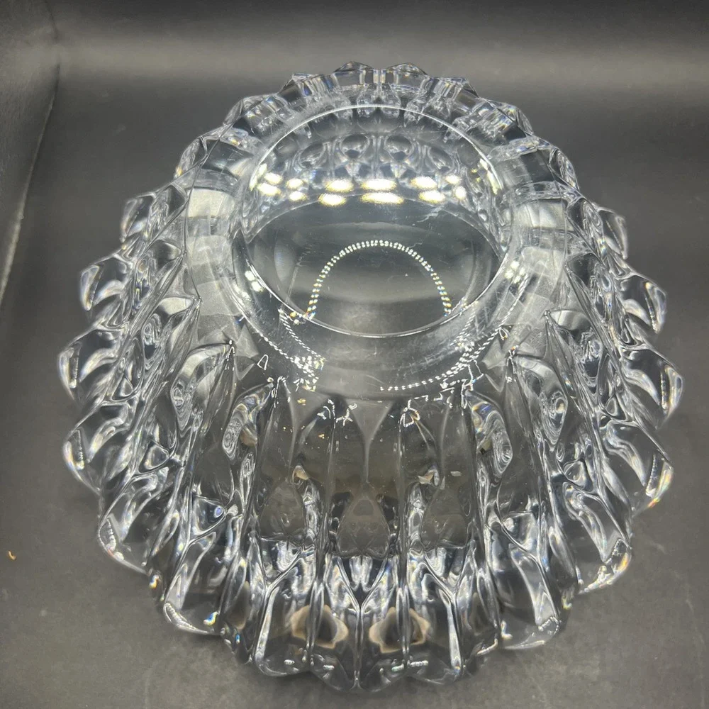 Reed Barton Equinox Crystal Bowl Heavy Scalloped Edge Centerpiece Fruit Decor